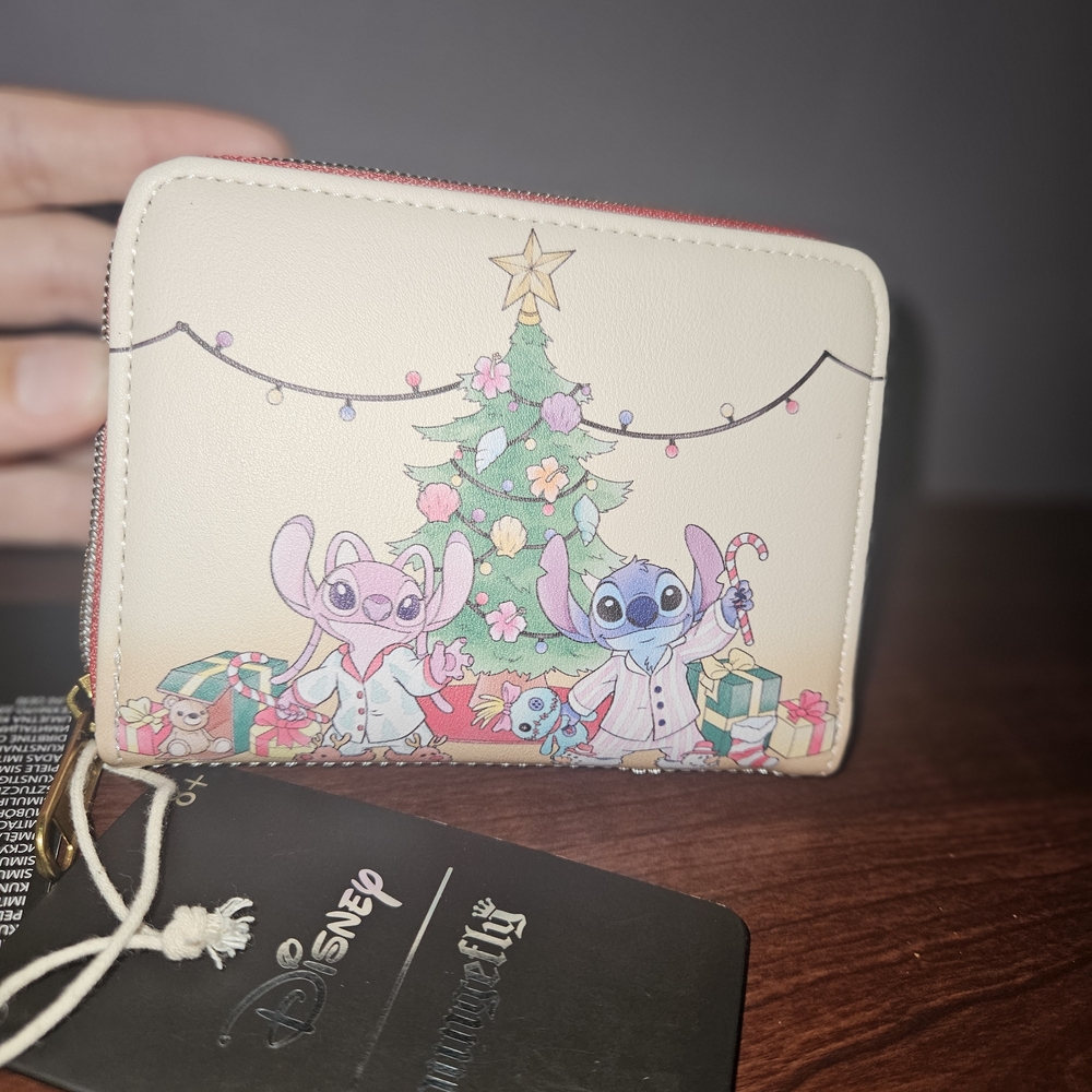 Loungefly Disney Stitch & Angel Holiday Tree Zip Wallet